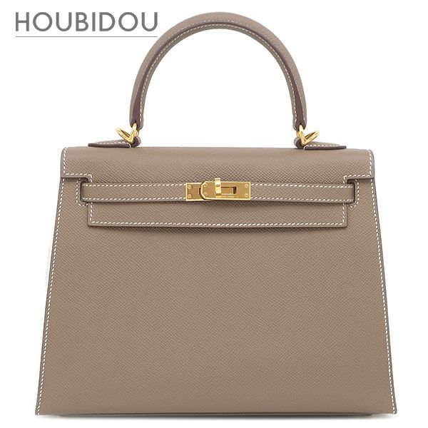 エルメス HERMES 2WAYバッグ ケリー25 外縫い ヴォーエプソン エトゥープ ゴールド金具 グレージュ ショルダー 2025年製 K【中古】