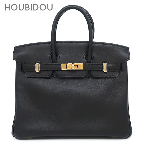 エルメス HERMES ハンドバッグ バーキン 25 ヴォースイフト ブラック ゴールド金具 黒 A【中古】