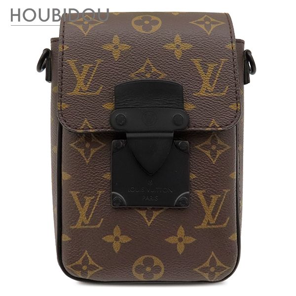 ルイヴィトン LOUIS VUITTON ショルダーバッグ Sロック ヴェルティカル ウエアラブルウォレット モノグラムマカサー モノグラムマカサー ブラック金具 M81522 RFID【中古】