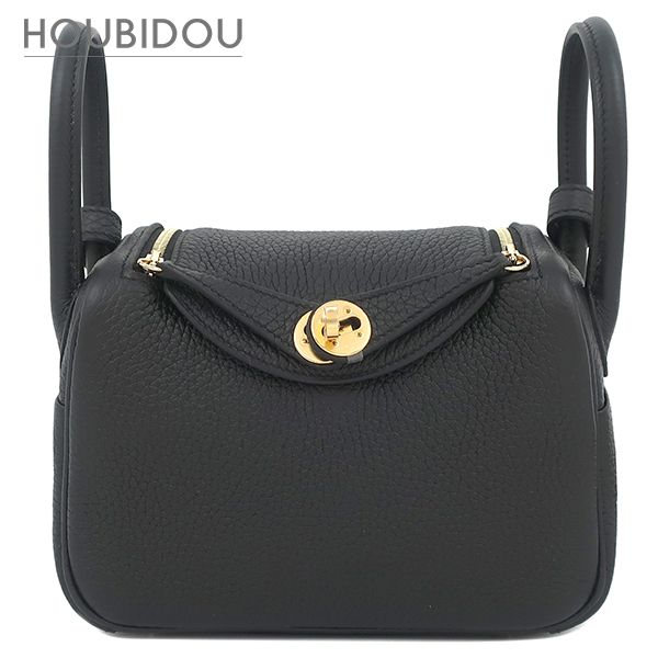 エルメス HERMES ショルダーバッグ リンディ ミニ トリヨンクレマンス ブラック ゴールド金具 黒 U 【箱】【中古】