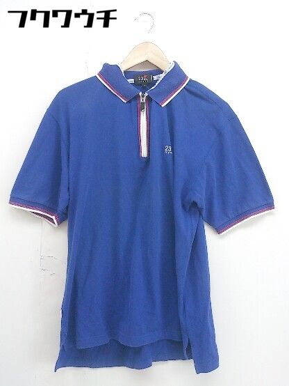 ◇ 23区 SPORT ニジュウサンクスポーツ ハーフジップ 半袖 ポロシャツ サイズ 3 ブルー ホワイト レッド メンズ 【中古】 【1108090002696】