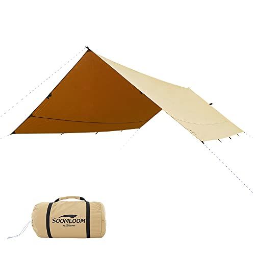 SoomloomレクタタープAdranus 2.5ｍX2.95ｍ/3.0ｍX3.85ｍ/4.0ｍX4.9ｍ 焚き火可 ポリコットンTC ファイアプレイス 遮熱性/耐火性/耐水性優れ サンシェード アウトドア a4cd404a