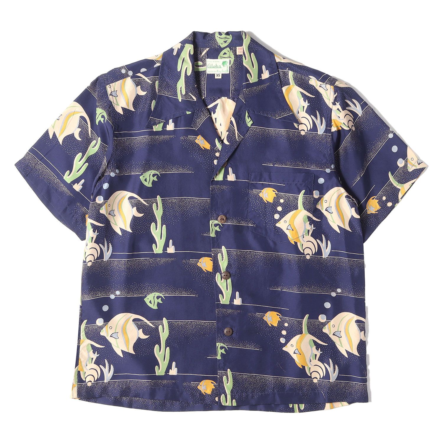 SUN SURF サンサーフ シャツ ネイビー 紺 サイズ:XS | 00s エンゼル