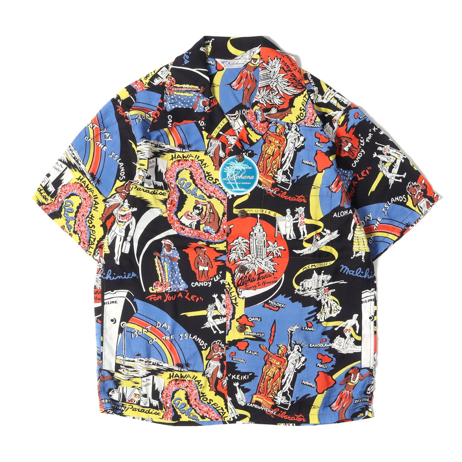 SUN SURF サンサーフ シャツ ブラック 黒 サイズ:XS | デッドストック