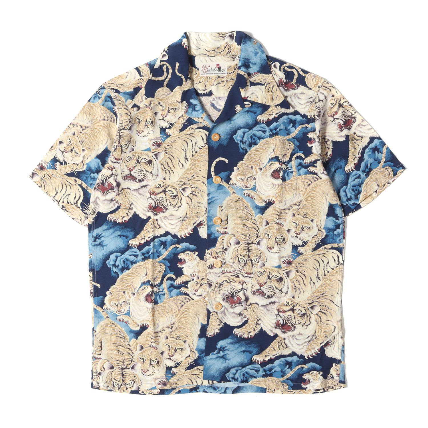 SUN SURF サンサーフ ブルー サイズ:XS | デッドストック | 00s 百虎 和柄 レーヨン アロハシャツ | WARDROBE実名復刻 SPECIAL EDITION | SS31814 | トップス ハワイアンシャツ 半袖【メンズ】【中古】