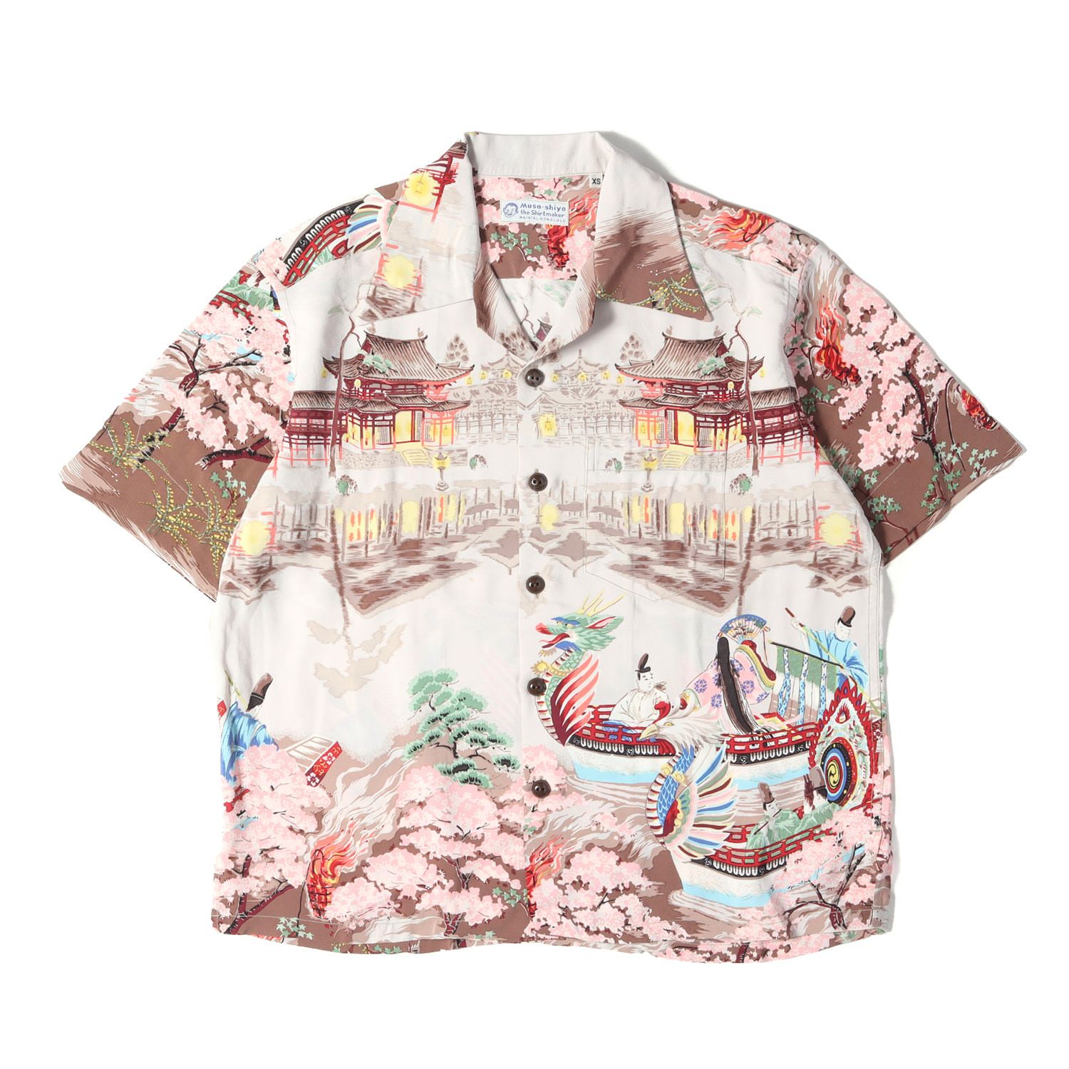 SUN SURF サンサーフ シャツ グレー サイズ:XS | デッドストック | 00s 平等院鳳凰堂 和柄 レーヨン アロハシャツ | ムサシヤ実名復刻 SPECIAL EDITION | SS33560 | トップス【メンズ】【中古】