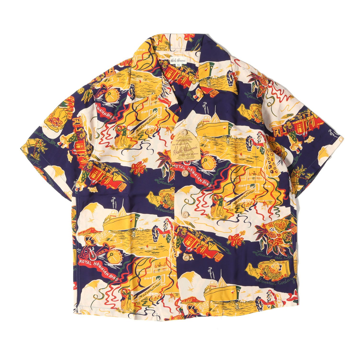 【新品】SUN SURF サンサーフ シャツ ネイビー サイズ:XS | デッドストック | 00s マトソンライン メニュー柄 レーヨン アロハシャツ | HALE HAWAII実名復刻 SPECIAL EDITION | SS33564【メンズ】