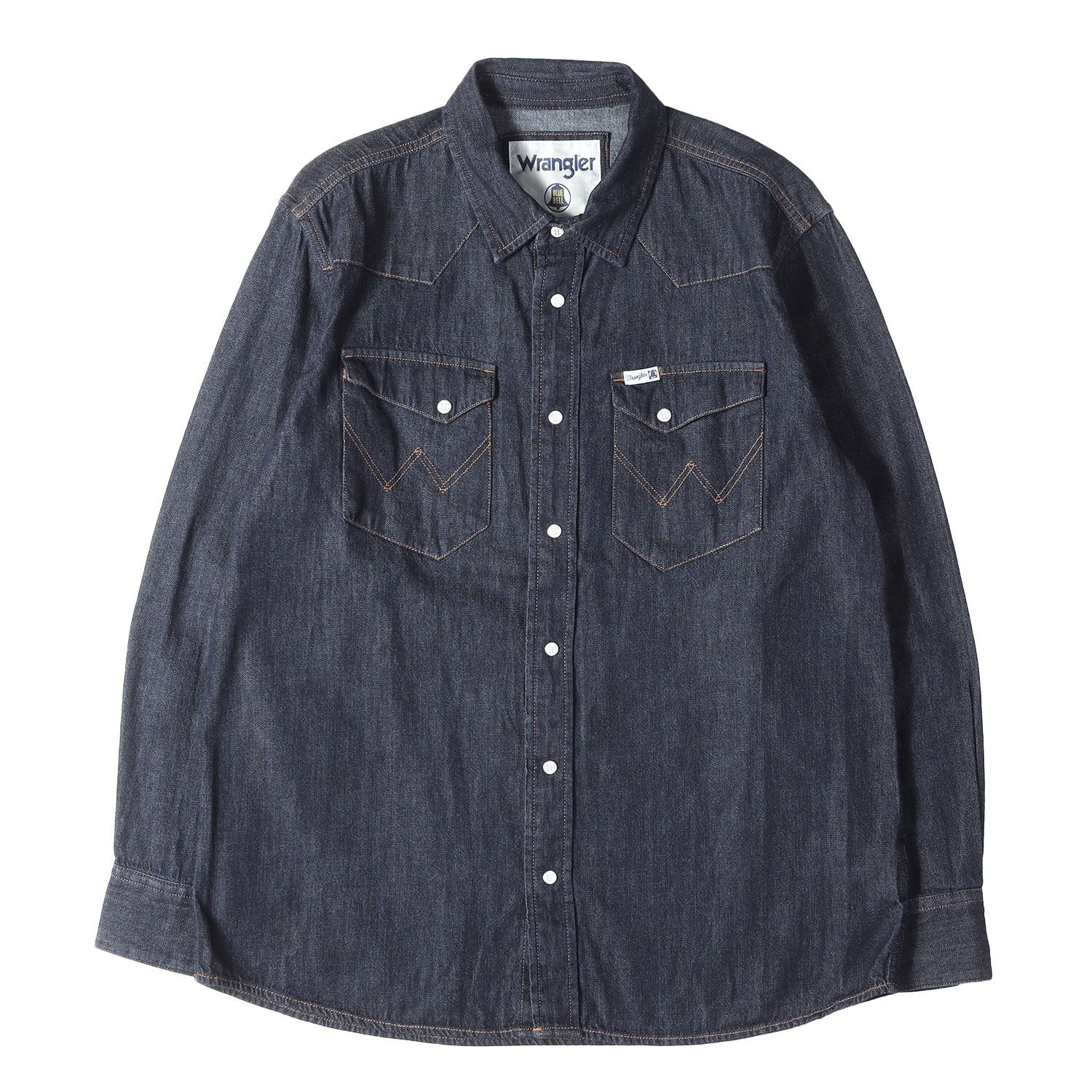 【美品】Wrangler ラングラー シャツ インディゴ サイズ:L | US企画 デニム ウエスタン シャツ (2 PKT SHIRT) | トップス カジュアルシャツ 長袖【メンズ】【中古】