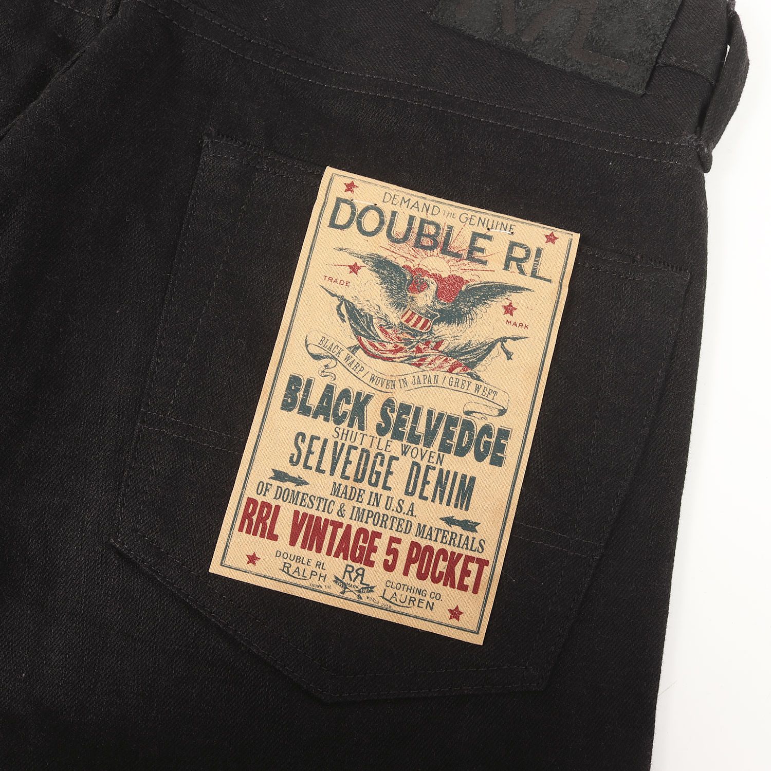 新品】RRL ダブルアールエル パンツ ブラック 黒 サイズ:32×32 | 近年 
