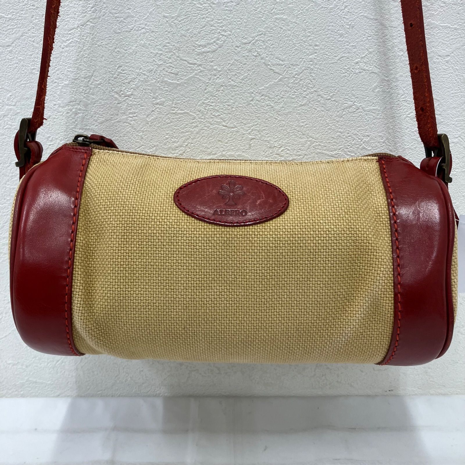 3355 ALBERO アルベロ ショルダーバッグ 小さめ ミニ レッド ベージュ 