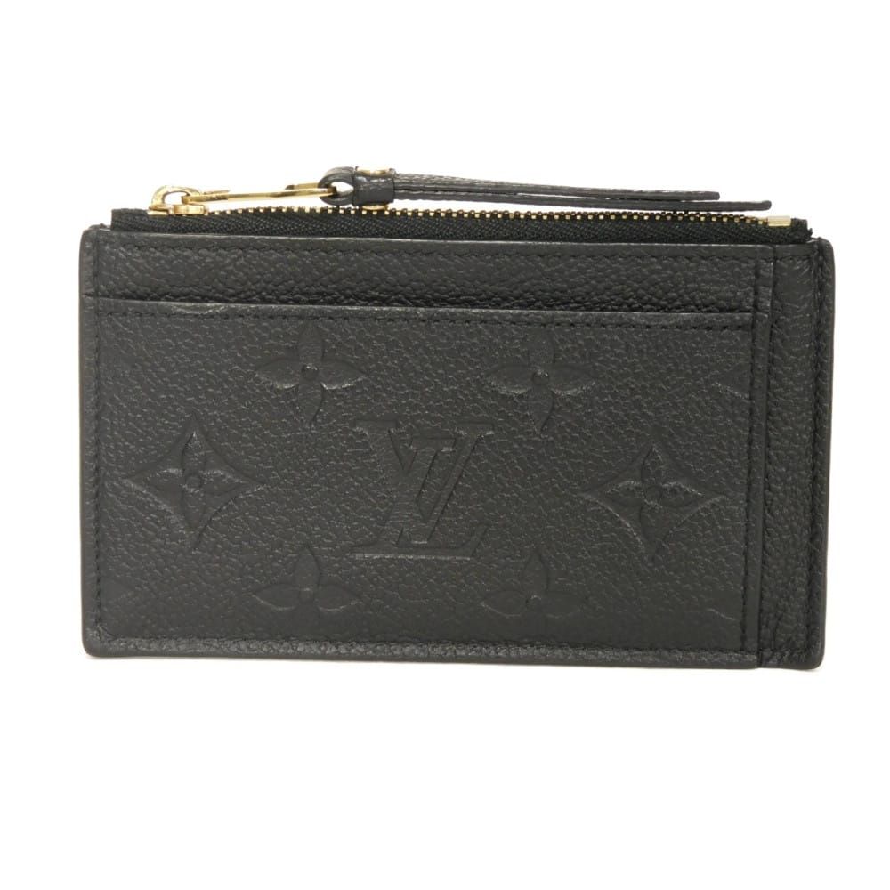 LOUIS VUITTON ルイ・ヴィトン ポルト カルト ジップ LVロゴ フラワー エンボス ブラック カードケース 小銭入れ 財布 ミニウォレット モノグラム アンプラント ノワール コインケース M68339