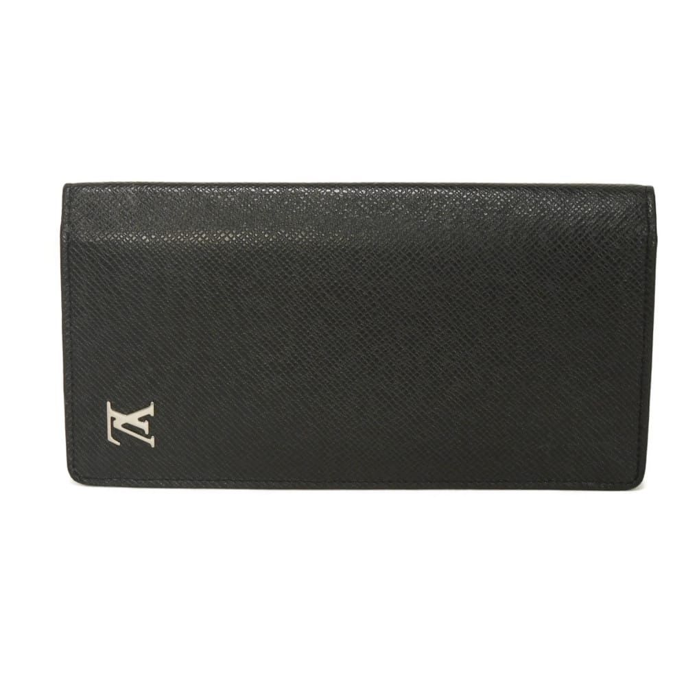 LOUIS VUITTON ルイ・ヴィトン ポルトフォイユ ブラザ 新型 LVロゴ LVシグネチャー メタル ブラック 二つ折り 札入れ カードケース コインケース タイガ ノワール 長財布 M30285