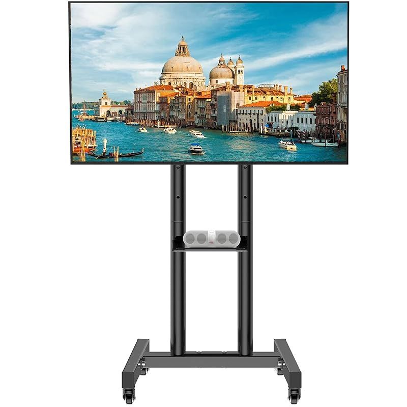 ASMXQY テレビスタンドキャスター 付き床置き 32~60インチ対応,可動式tvスタンド VESA／横100～100mm／縦100～400mm ハイタイプ／ロータイプ 高さ調節可能 家庭用社用業務用 floor tv stand 40 42 43 1