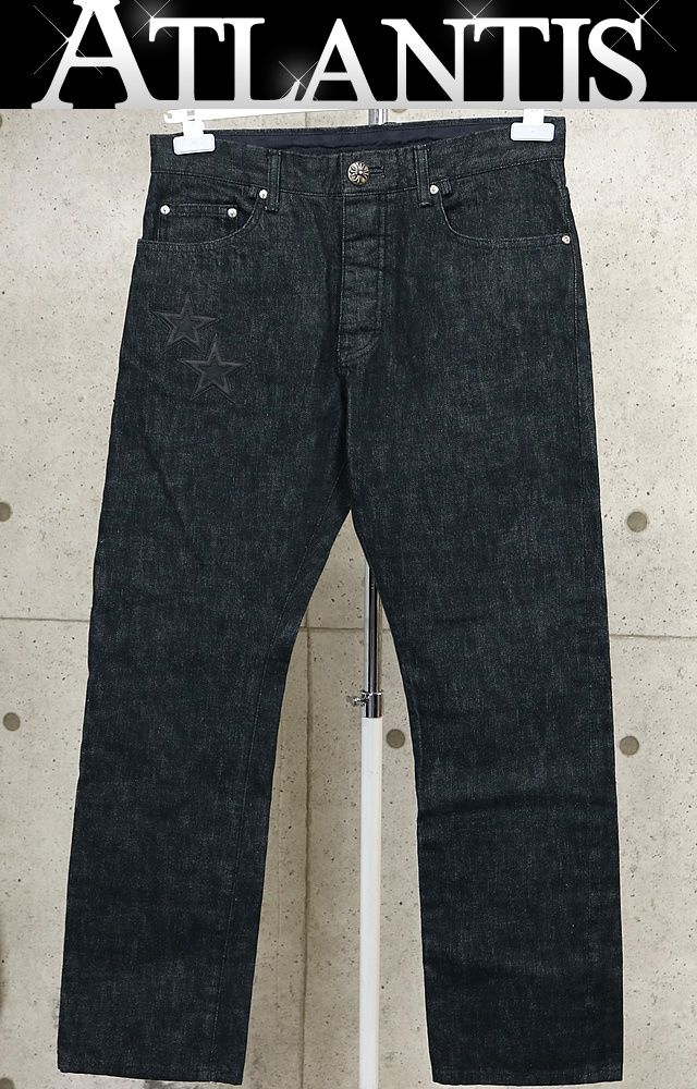 CHROME HEARTS 新宿店 クロムハーツ 未使用 ５ポケット ジーンズ スターパッチ デニム パンツ SV925 32インチ インディゴ 31129