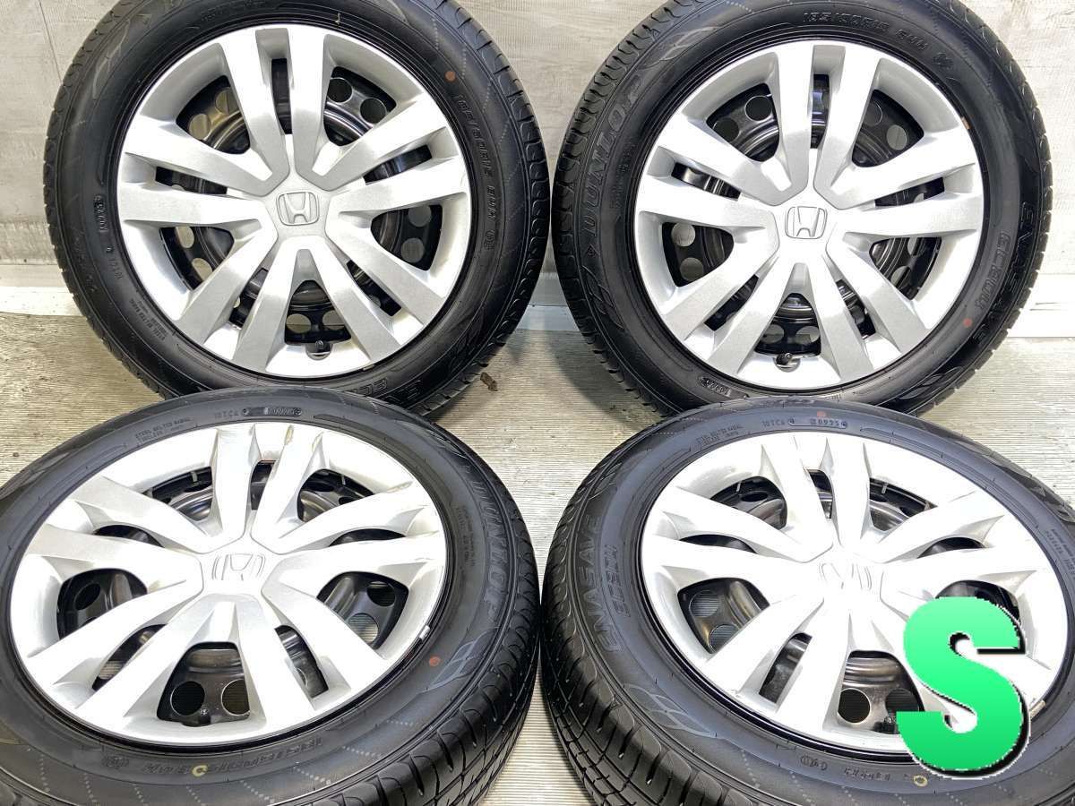 185/60R15 ダンロップ エナセーブ EC204 ホンダ純正 15x6.0 100-4穴 中古タイヤ サマータイヤ ホイールセット 4本セット s15260422044