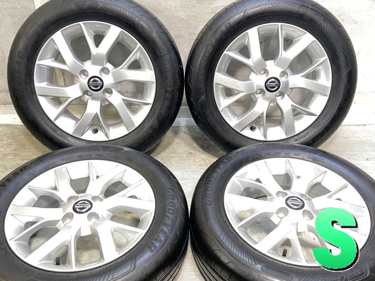 185/65R15 グッドイヤー エフィシエント グリップ パフォーマンス2 日産純正 15x5.5 40 100-4穴 中古タイヤ サマータイヤ ホイールセット 4本セット s15260421903