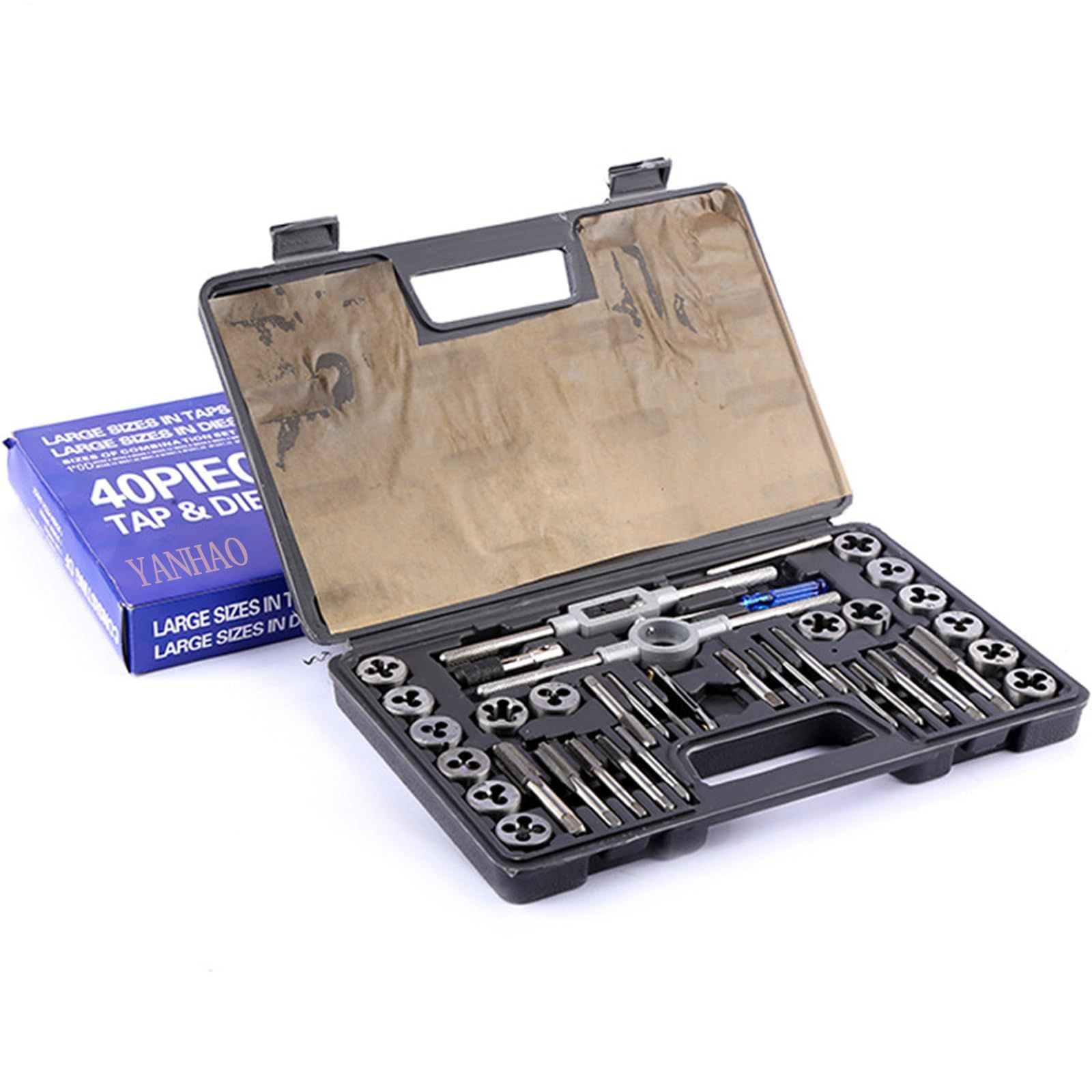 タップダイスセット 40PCS タップセットYANHAO 高硬度操作簡単 ネジ穴修復ツール 自動車修理ネジ ネジ穴 補修 (40)kk