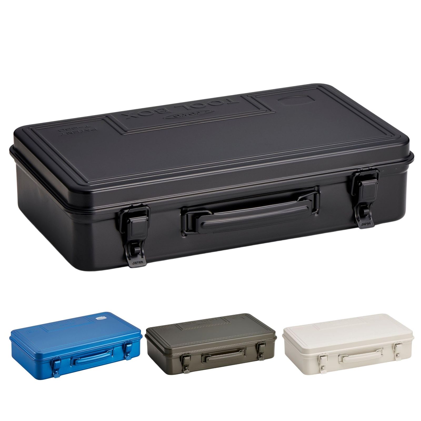 東洋スチール(TOYO) スチール製工具箱 T-360 ブラック【幅約38×奥行約22×高さ約9cm】 日本製 ツールボックス 収納ボックスts