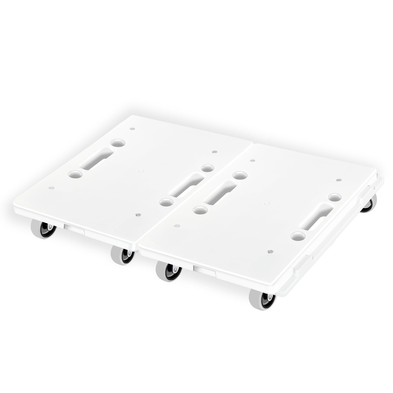 Uholan連結平台車[2台]41.5×28cm カート キャリー 耐荷重200kg 軽量1.25kg 台車縦横連結可能 スタッキング運搬 家庭用 グレ 白ts