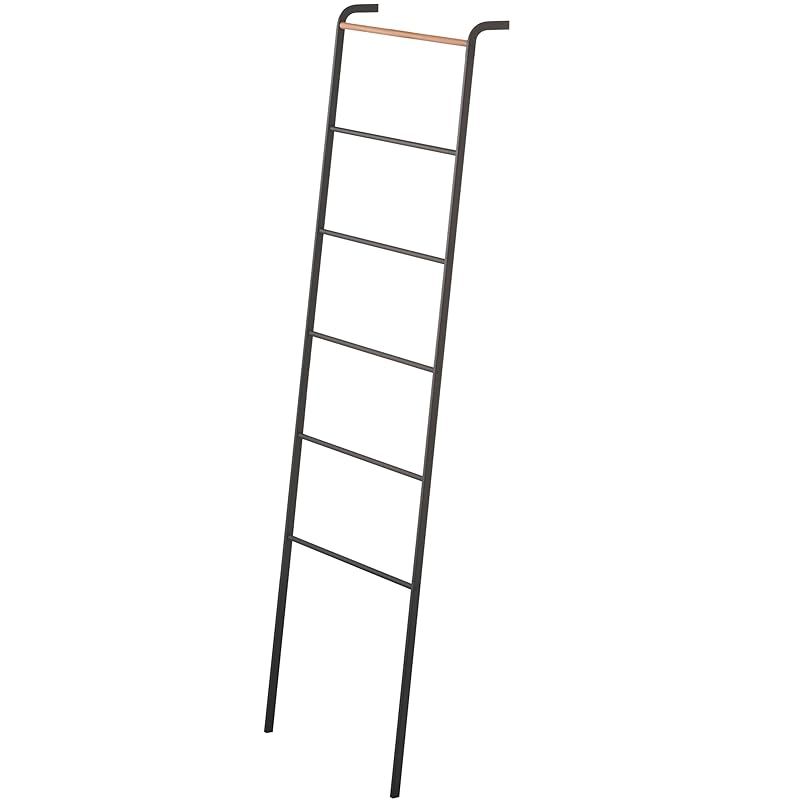 山崎実業(Yamazaki) ラダーハンガー ブラック 約W45×D24×H160cm タワー tower ラダーラック ハンガーラック 1