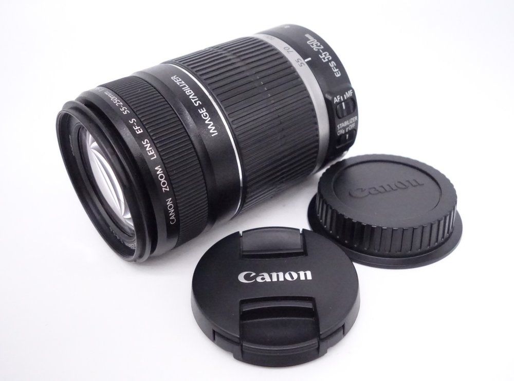 【美品】キヤノン Canon 望遠レンズ EF-S 55-250mm F4-5.6 IS APS-C対応 [W2605001A]