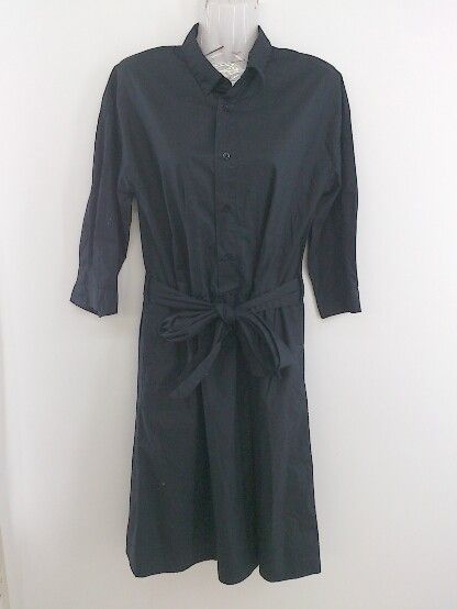 ◇ ◎ ROPE PICNIC ロペピクニック ハーフボタン 長袖 膝下丈 ワンピース サイズ38 ブラック レディース P 【中古】 【1208230012193】