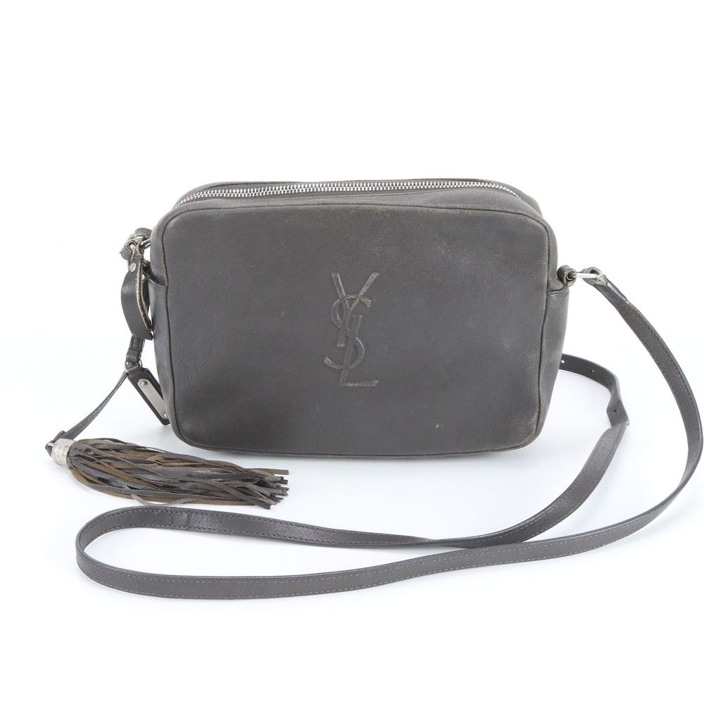 YSL イヴ サンローラン LOU ルー レザー ショルダーバッグ 斜め掛け クロスボディ タッセル ハンド トート レディース EIE EA22-1【中古】