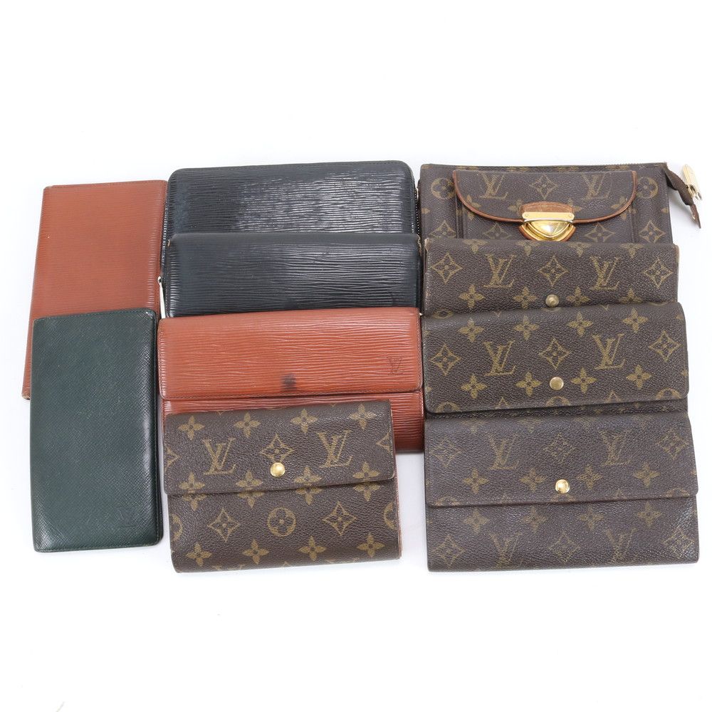 まとめ 10点 セット ルイヴィトン モノグラム ダミエ エピ レザー 長財布 二つ折り ロング ウォレット ブラウン EIE EA23-5【中古】
