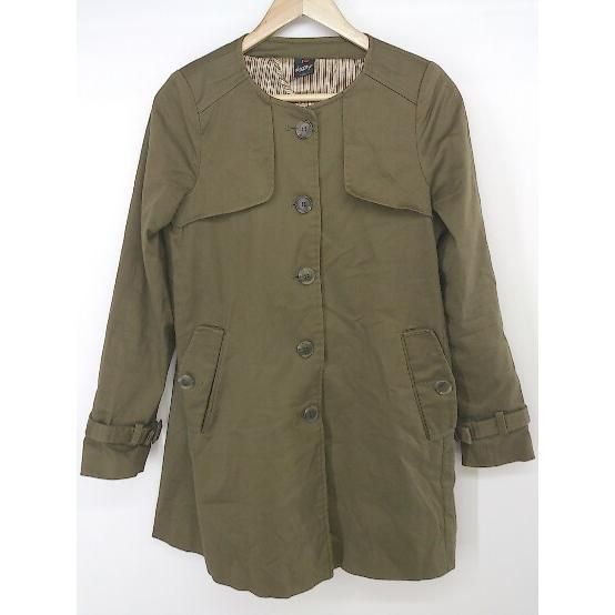 ◇ Discall Valley ミリタリー系 長袖 ノーカラー コート サイズM カーキ レディース P 【中古】 【1208240004058】