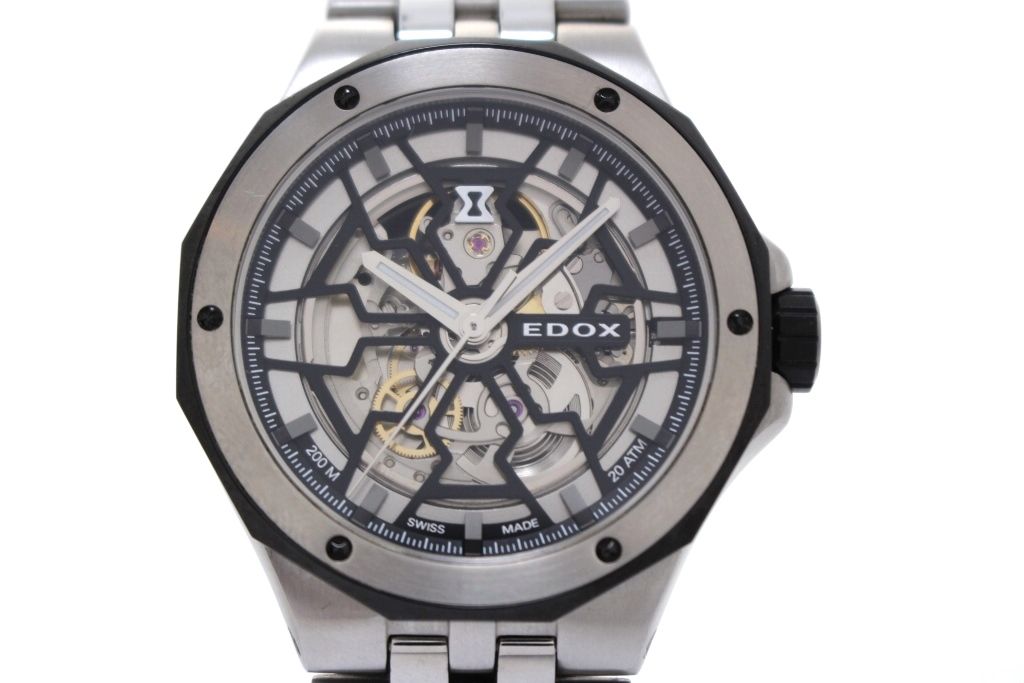 EDOX エドックス デルフィン メカノ オートマティック 85303 腕時計 ステンレススチール スケルトン 自動巻き 2148103957956 【200】【中古】