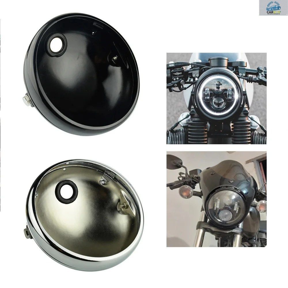 7インチ オートバイ用LEDヘッドライトシェルランプ 7インチLEDライトハウジングバケットトリムリング ハーレーチョッパーカフェレーサーボ