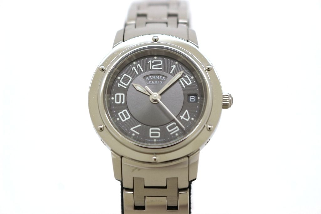 HERMES エルメス クリッパー CP1.210.230/4969 腕時計 ステンレススチール グレー レディース クオーツ 2148103982422 【200】【中古】