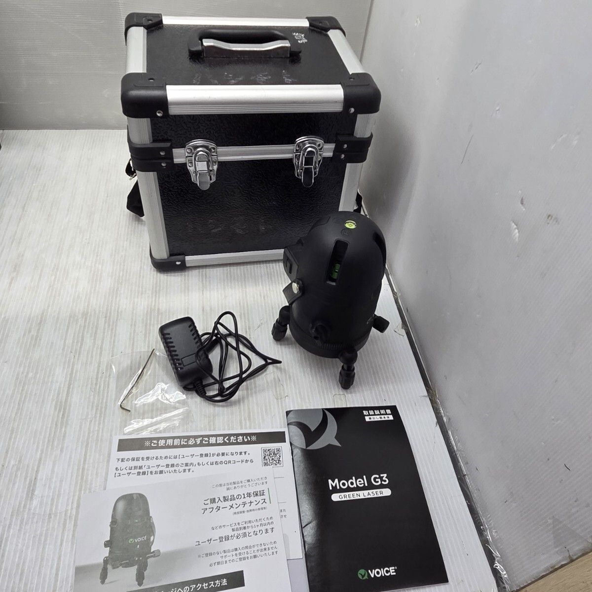 S03905 VOICE 3ライン グリーンレーザー墨出し器 レーザーレベル レーザー水平器 三脚 受光器Model-G 3
