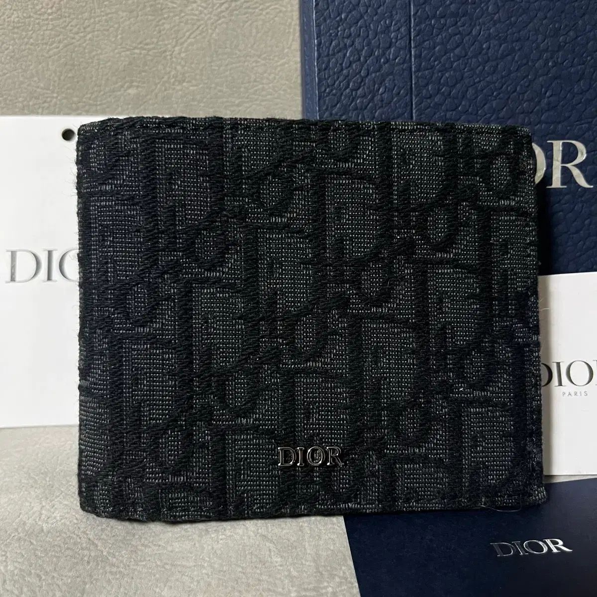 新品級 ディオール オブリーク 二つ折り財布
