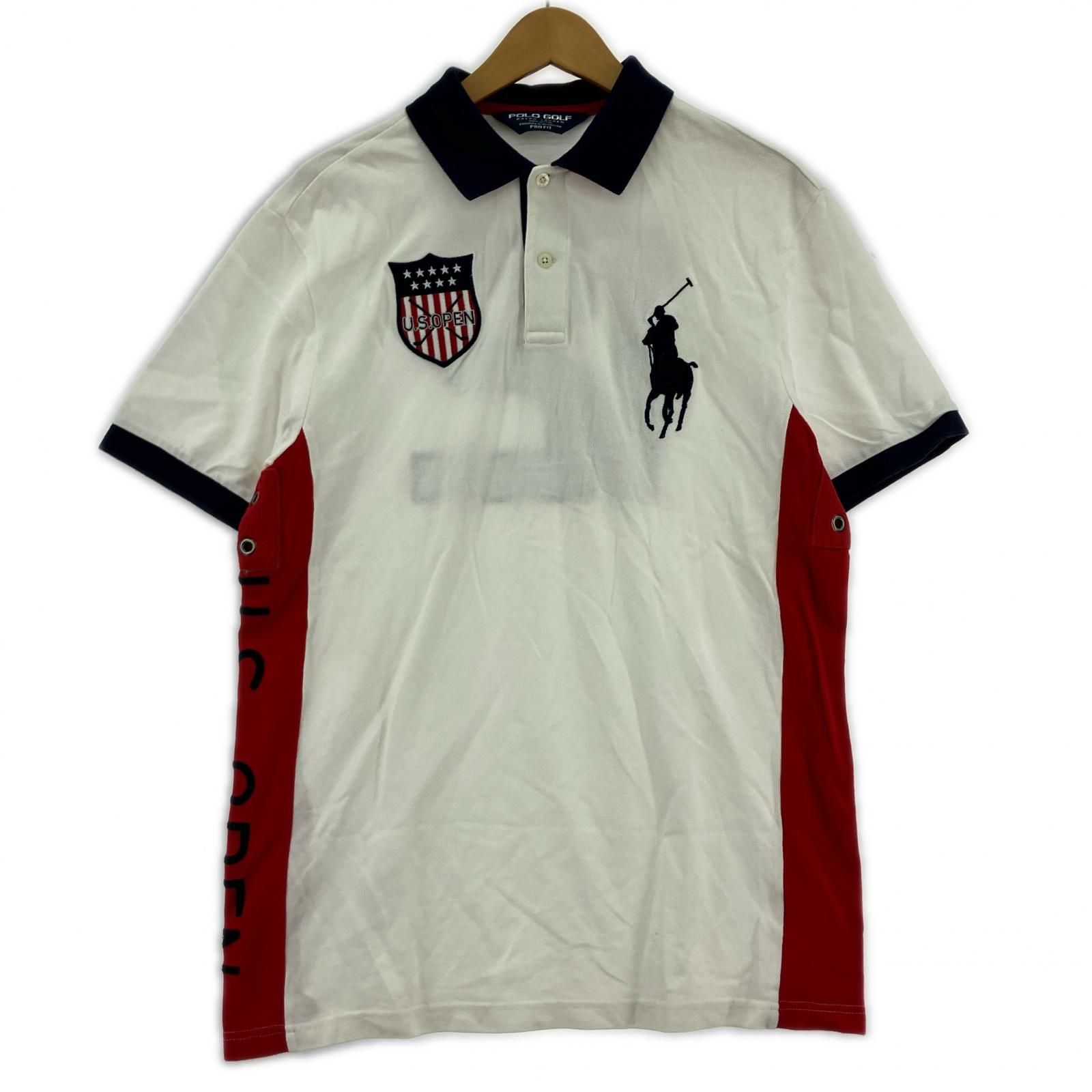 POLO GOLF ポロ ゴルフ バックワッペンポロシャツ sizeL/ホワイト