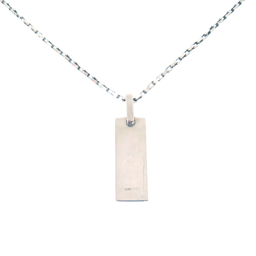美品 グッチ ロゴ プレート シルバー925 ネックレス ペンダント 1064