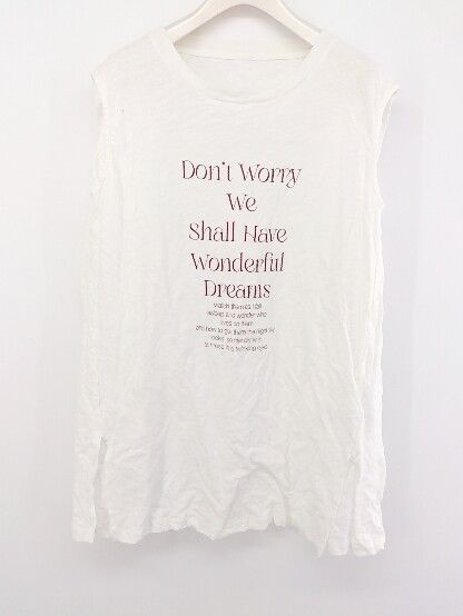 ◇ LAKOLE ラコレ ノースリーブ プリント Tシャツ カットソー サイズM ホワイト レディース P 【中古】 【1208300004011】