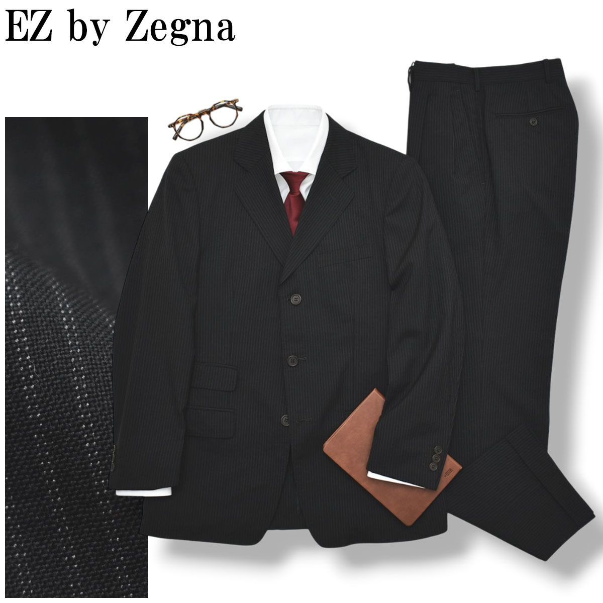 イージーバイ ゼニア EZ by Zegna ダブルストライプ柄 シングル 3B