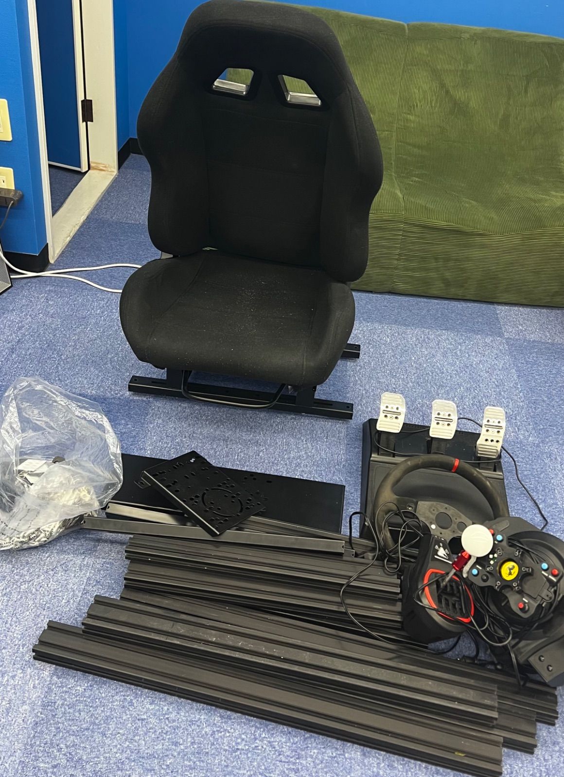 ÷ 【直接取り引き限定】【通電動作未確認】 レーシングシミュレーター ハンコン用コックピット セット ドライビング 体験 【ホビー】 【90】