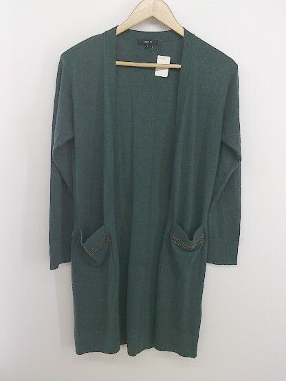 ◇ COMME CA ISM コムサイズム 長袖 ロング カーディガン サイズ7 ダークグリーン レディース P 【中古】 【1208310001925】