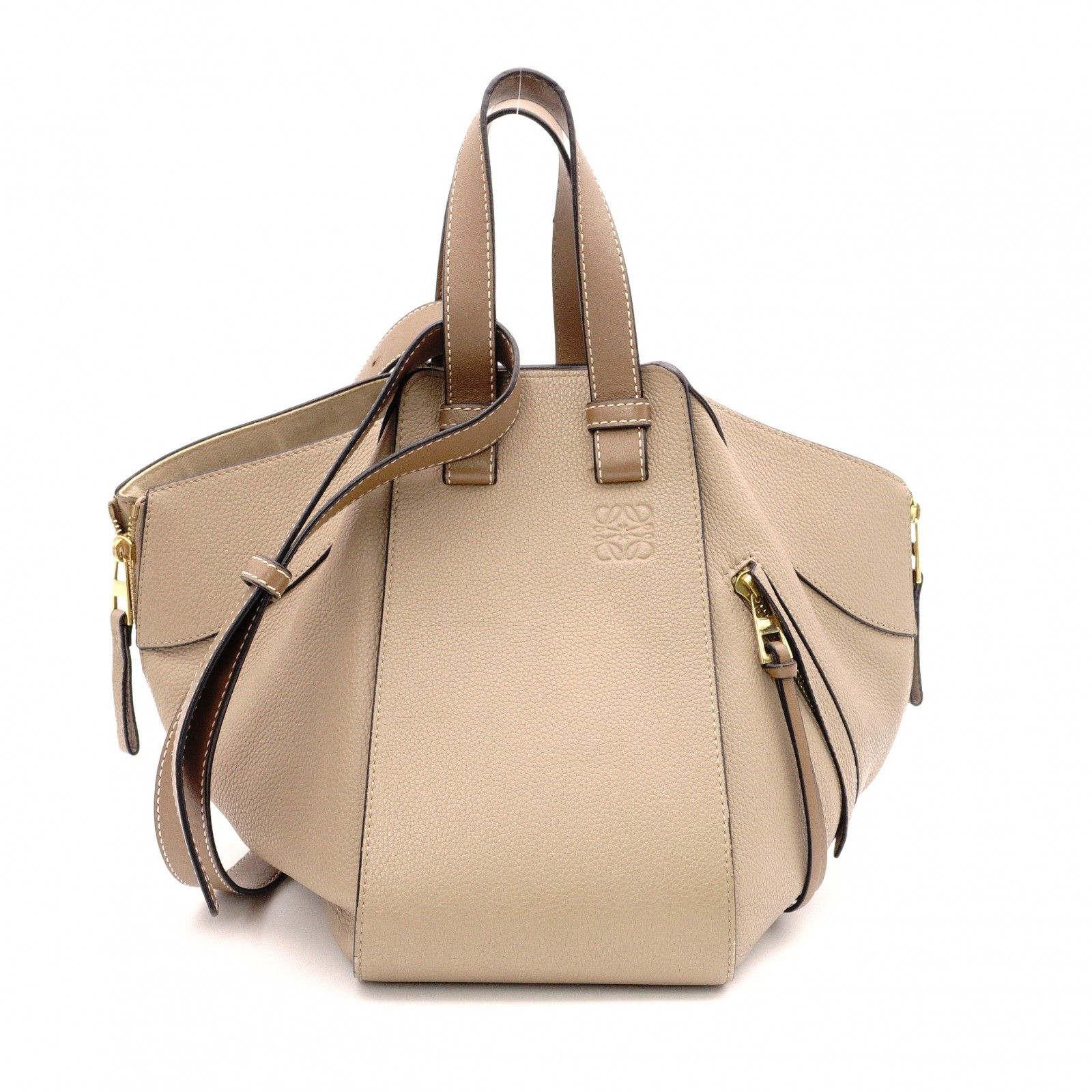 LOEWE ロエベ ハンモック スモール ハンドバッグ レザー ベージュ 2way クロスボディ