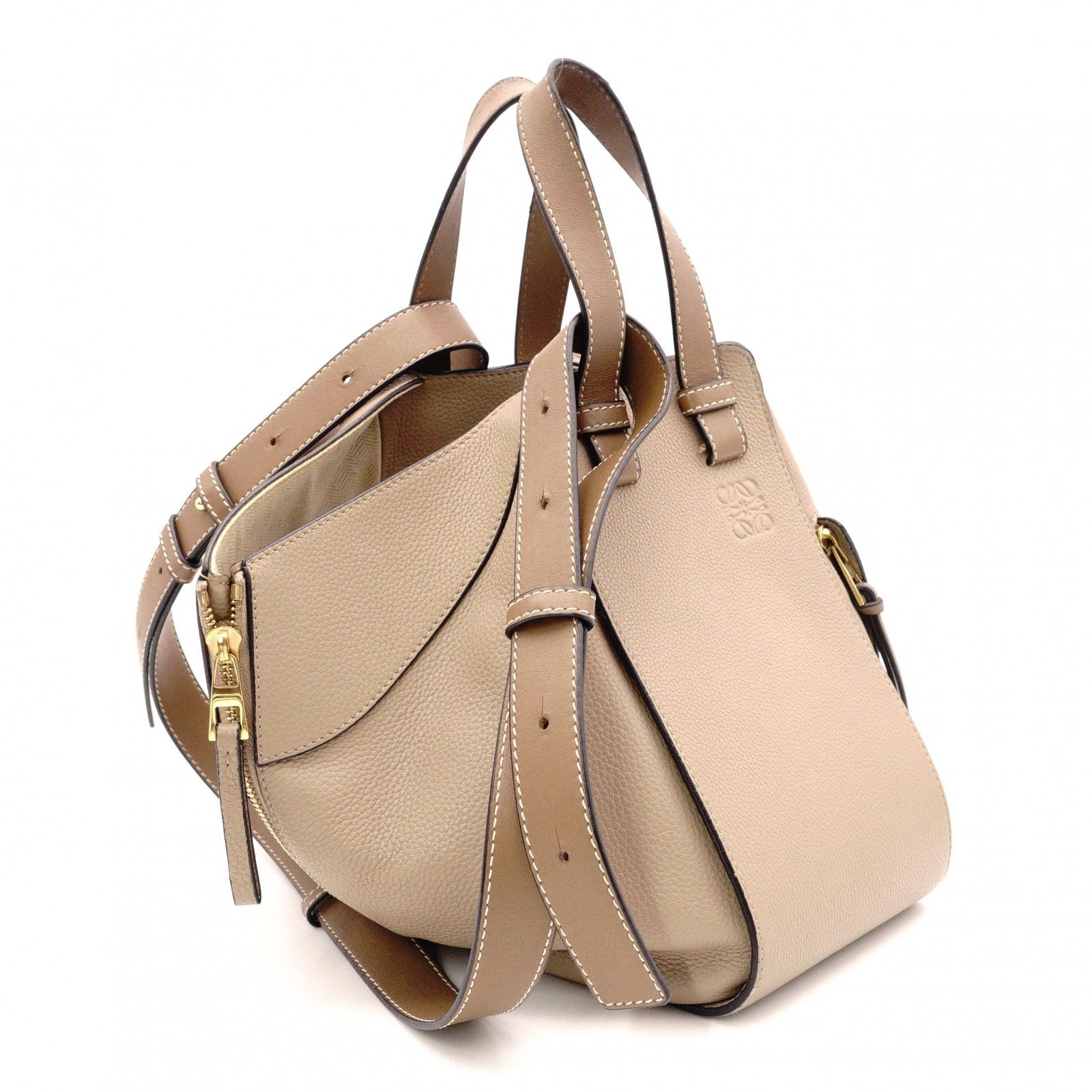 LOEWE ロエベ ハンモック スモール ハンドバッグ レザー ベージュ 2way 