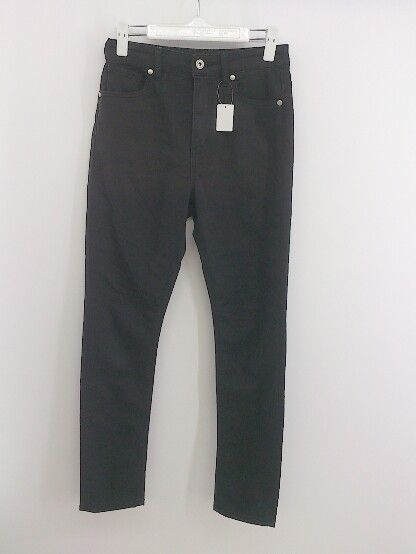 ◇ nano universe ナノユニバース ストレッチ 牛革パッチ パンツ サイズ38 ブラック レディース P 【中古】 【1209020002011】
