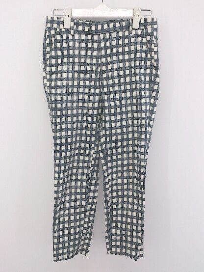 ◇ URBAN RESEARCH アーバンリサーチ チェック ストレッチ パンツ サイズ38 ホワイト ネイビー レディース P 【中古】 【1209050000087】