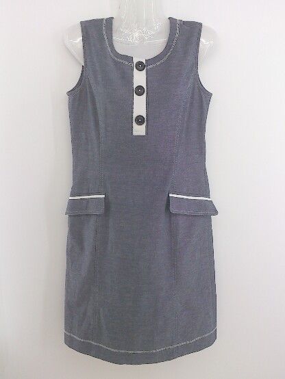 ◇ m's select エムズセレクト ノースリーブ 膝丈 ワンピース サイズ9 ネイビー レディース P 【中古】 【1209050006010】