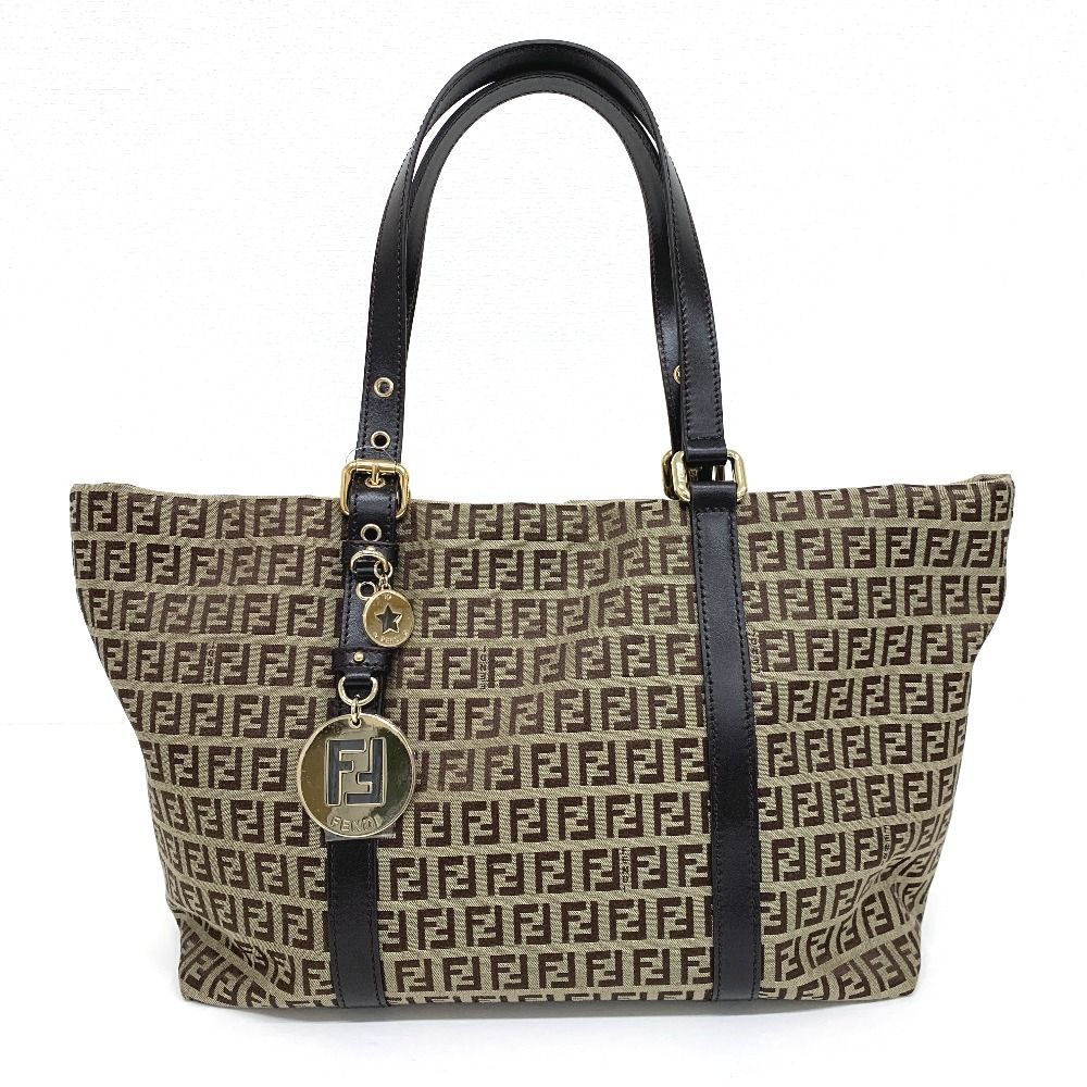 IT338211 フェンディ トートバッグ ズッキーノ 8BH215 ベージュ レディース FENDI 超美品