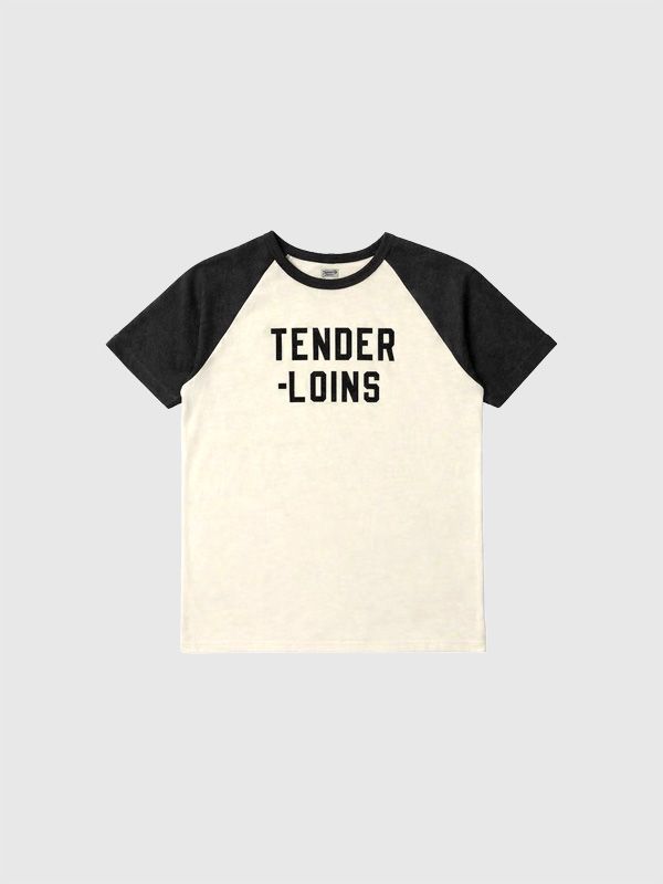 【予約商品5月末発送予定】TENDERLOIN テンダーロイン Tシャツ 半袖 ラグランスリーブ 綿 100% LOGO RAGLAN SLEEVE T-SHIRTS SUMI BLACK