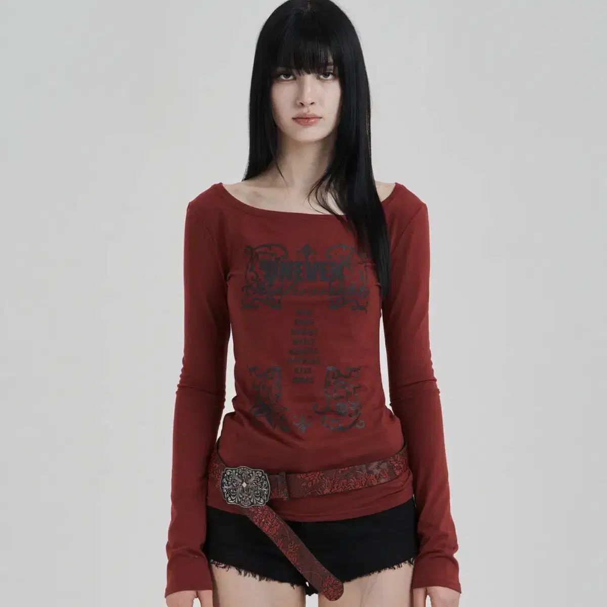 イッリカッフェ レッド ロングスリーブ Tシャツ
