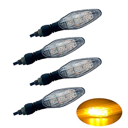 MGM ターンシグナル Eマーク認証 車検対応 4個 セット バイク用 汎用 LED 高輝度 ウインカー 12V (クリア/４個, モデル2)送料無料 77ba588d