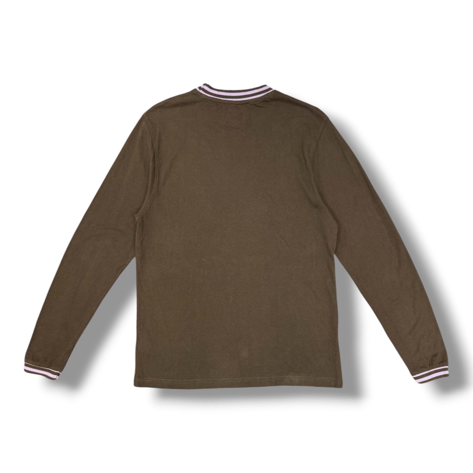 Stussy ロゴ刺繍クルーネックカットソー 長袖 ステューシー ブラウン S